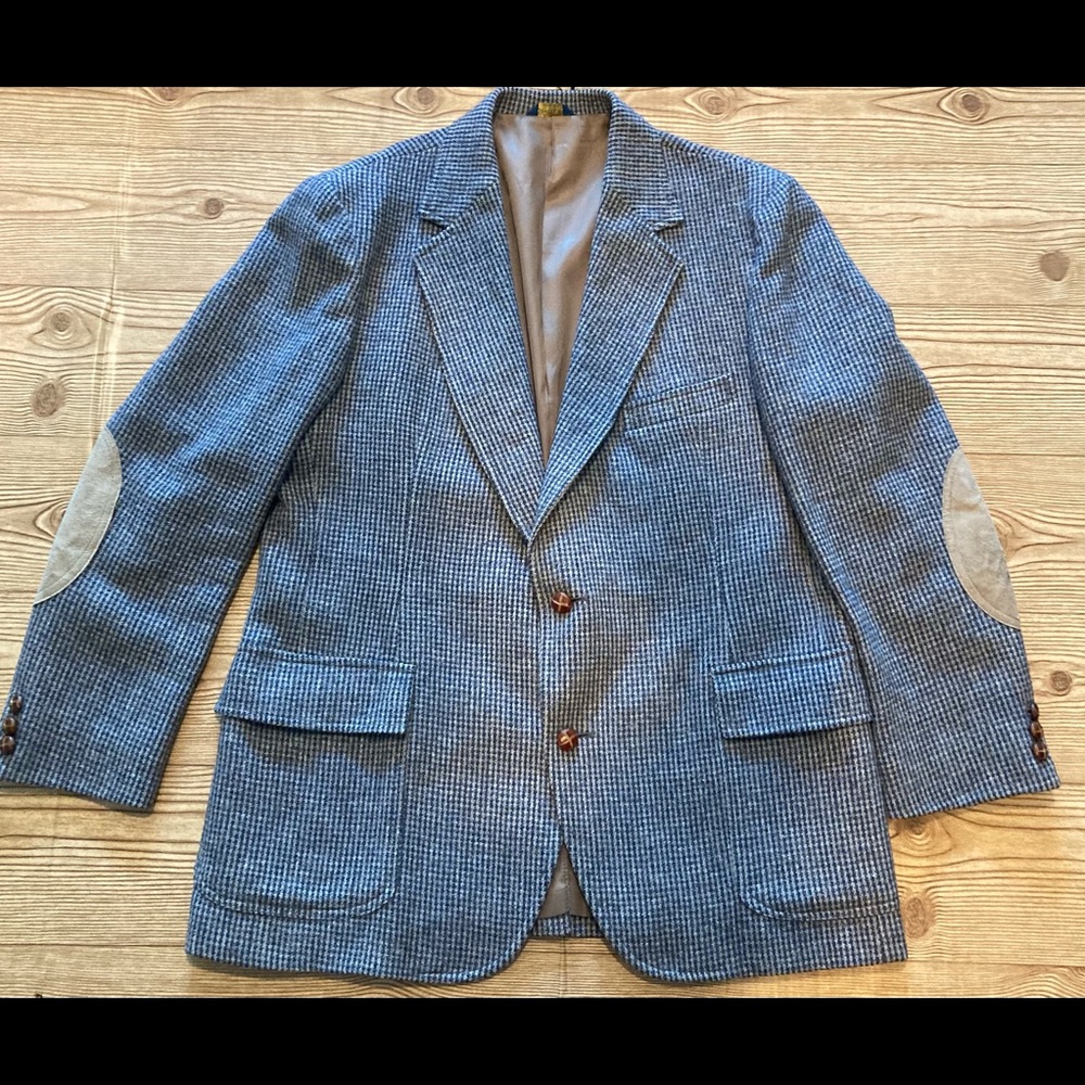 Pendleton Mens 46R Pure Virgin Wool Gray Tweed 2 Button Sport Coat